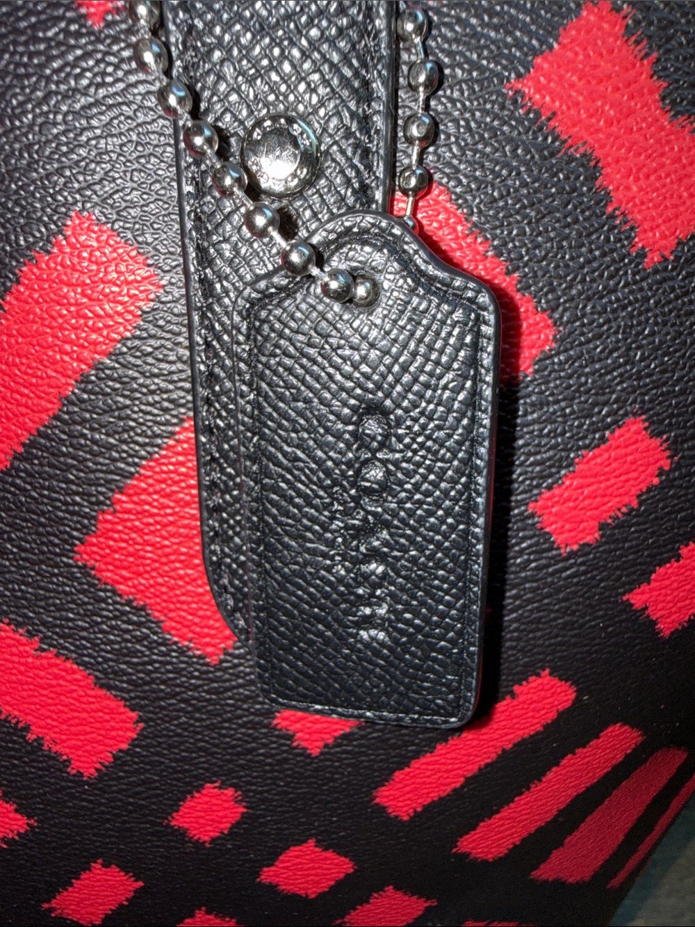 Coach Women's Black & Red Patterned Tote Bag - Picture 6 of 16